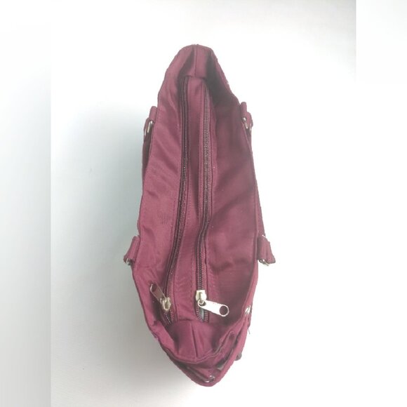 Large Burgundy Durable Nylon Cosmetic Makeup Bag - Picture 5 of 10